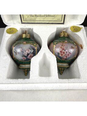 Vintage 1999 Lena Liu's Hummingbird Ornaments Gladiola and Begonia Garden